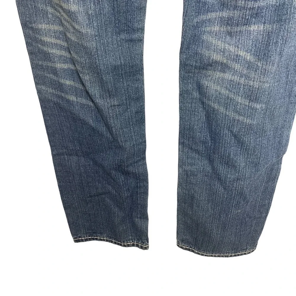 True‎ Religion Joey Super T Blue Jeans White Contrast Stitch Mens 32 Made in USA
